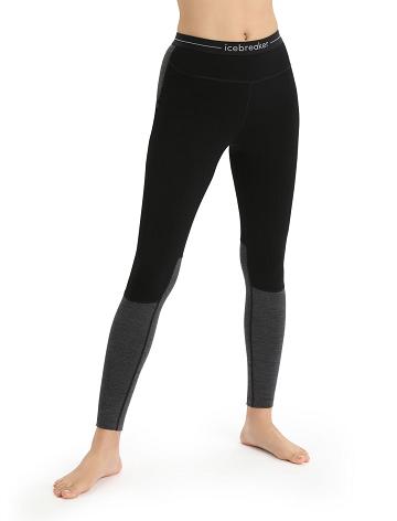 Icebreaker 200 ZoneKnit™ Merino Leggings Naisten Base Layers Mustat | FI 1848NWYB